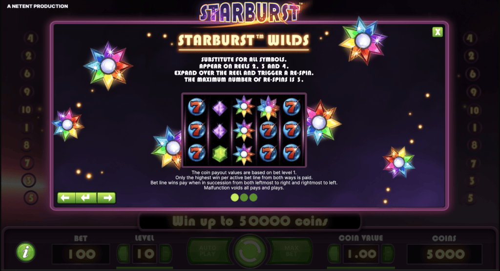 Starburst Netent Demo Lisäominaisuudet