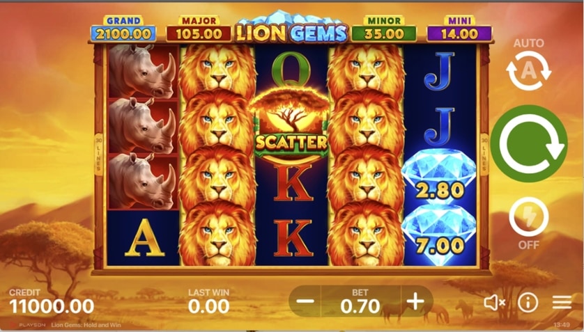 Pelaa nyt - Lion Gems: Hold and Win