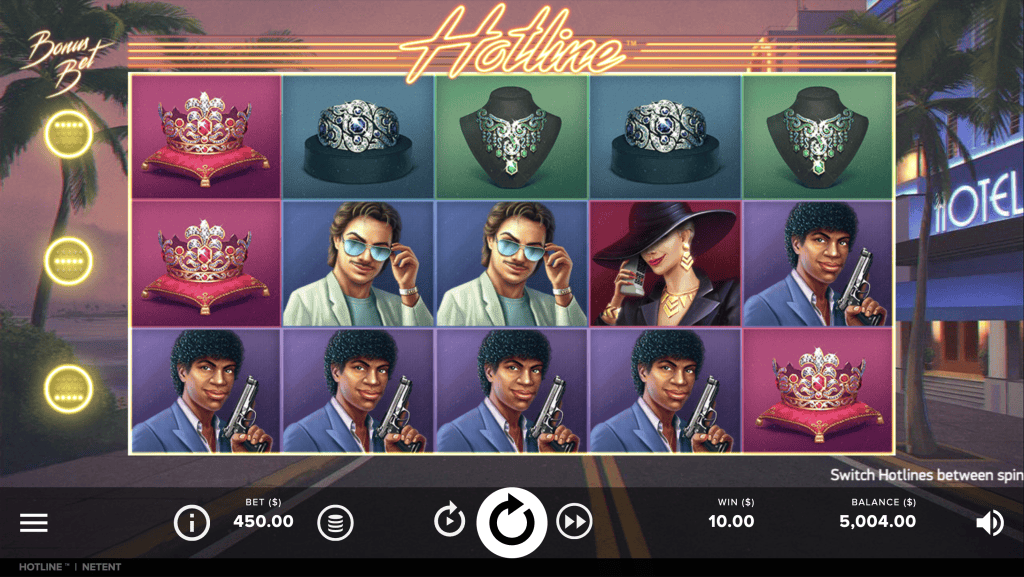 Hotline NetEnt aloitusnäyttö
