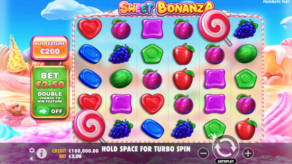 Sweet Bonanza Pragmatic play Demo aloitusnäyttö