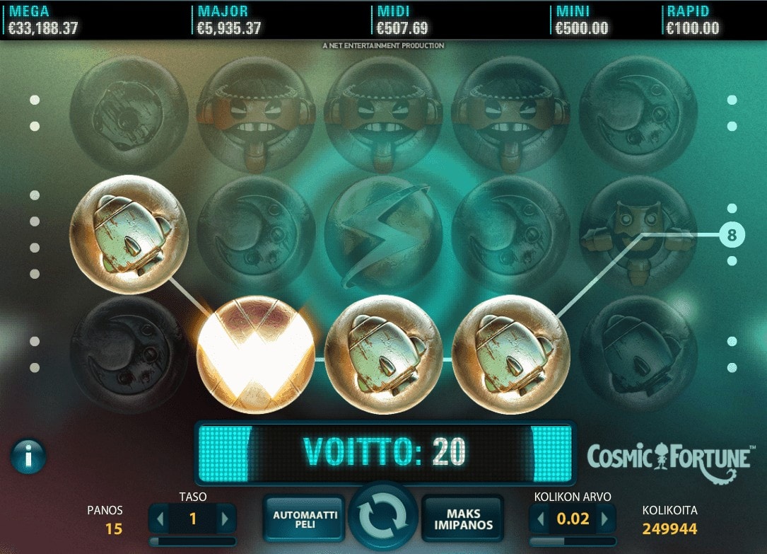 Cosmic Fortune jackpot -peli