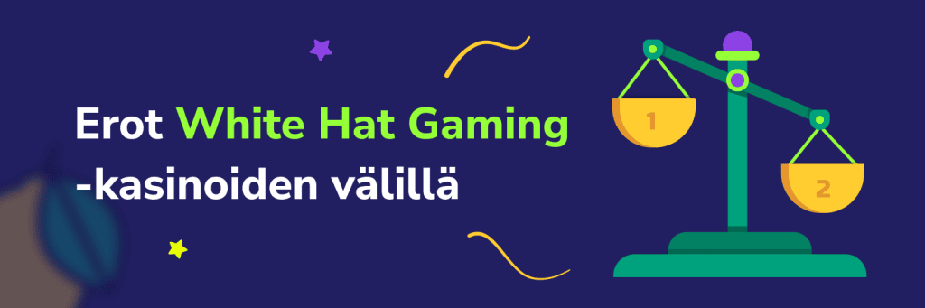 Erot White Hat Gaming -kasinoiden välillä