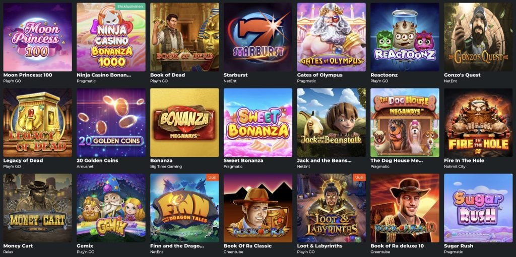 Ninja Casino - suositut kolikkopelit