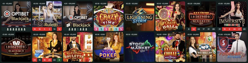 Optibet Casino - livekasinopelit