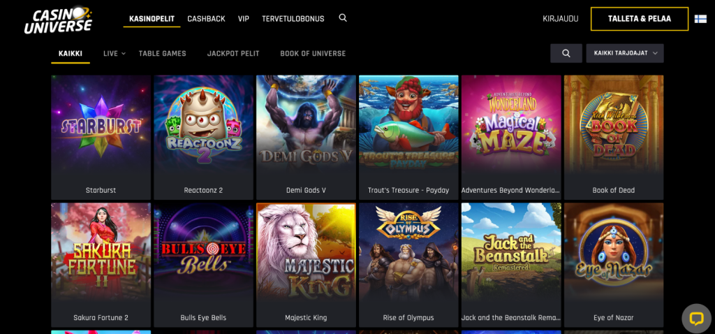 Casino Universe kolikkopelit