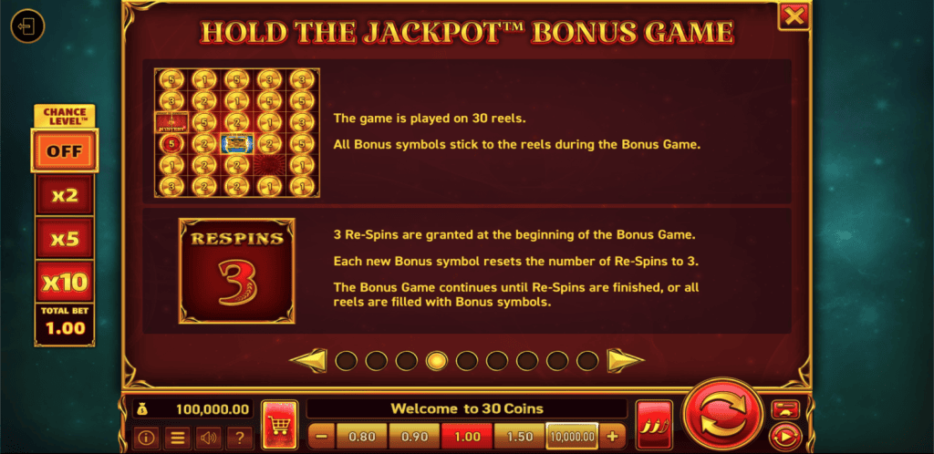 30 Coins Wazdan Demo bonus peli