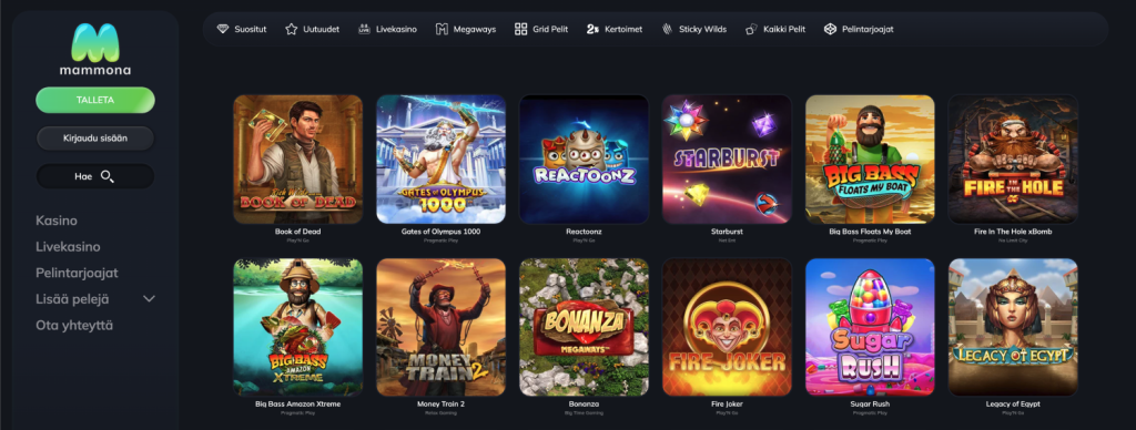 Mammona Casino peliautomaatit