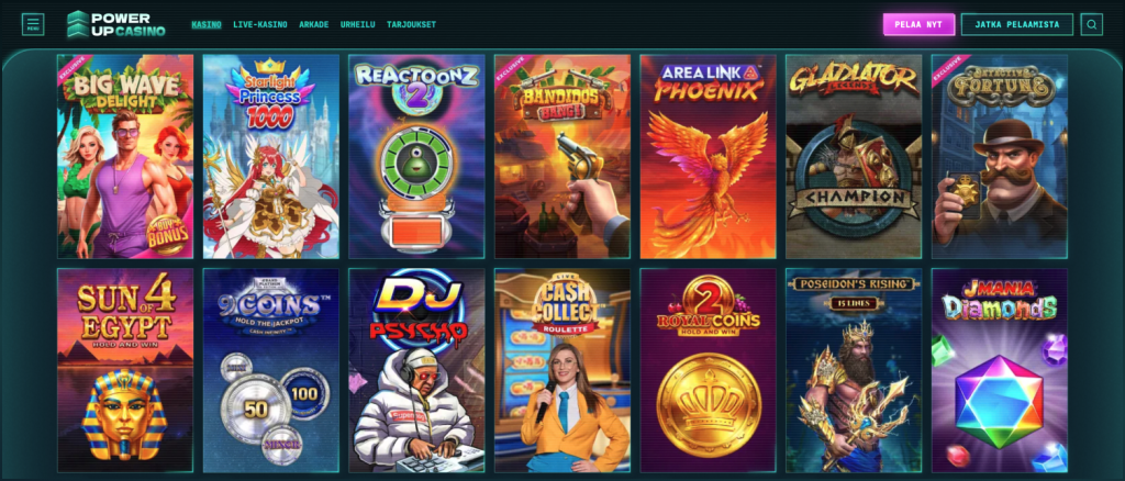 PowerUp Casino peliautomaatteja