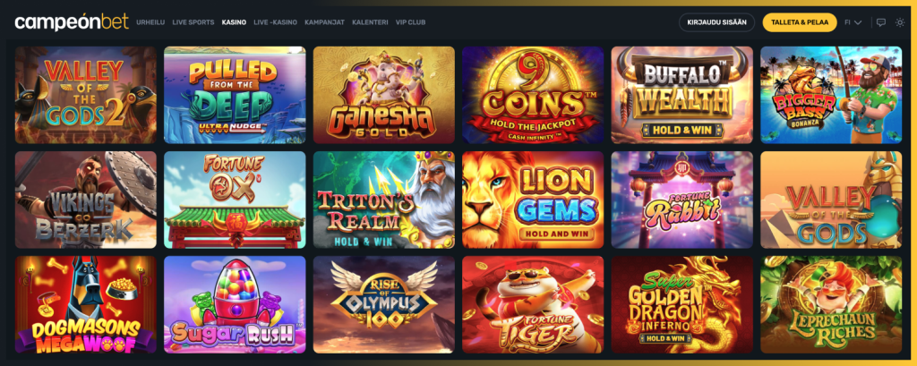CampeonBet Casino kolikkopelejä