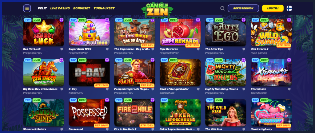GambleZen Casino kolikkopelejä