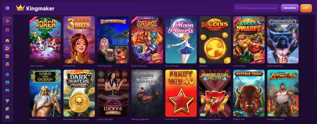 KingMaker Casino kolikkopelejä
