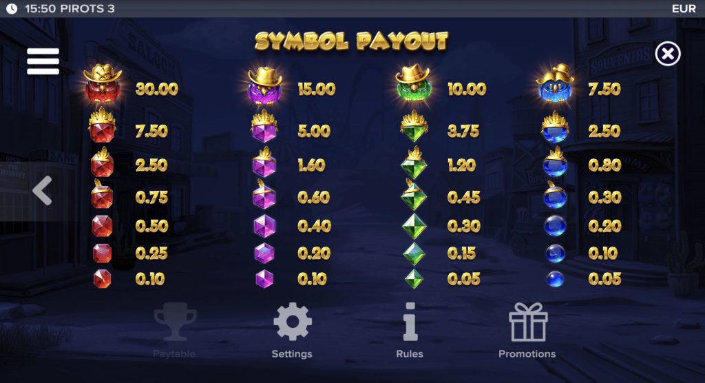 Pirots 3 Symbolit